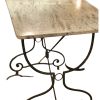 Authentique table de métier marbre et fer forgé 1900 !