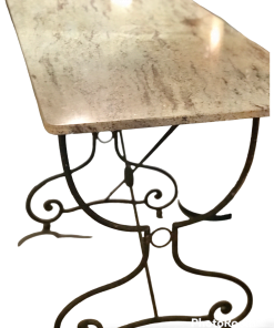 Authentique table de métier marbre et fer forgé 1900 !