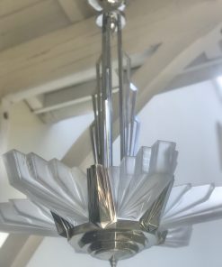 Splendide lustre bronze Art déco !