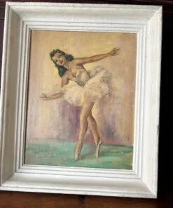 mood-brocante-huile-danseuse-peinture-ancienne-année-1950-taleau